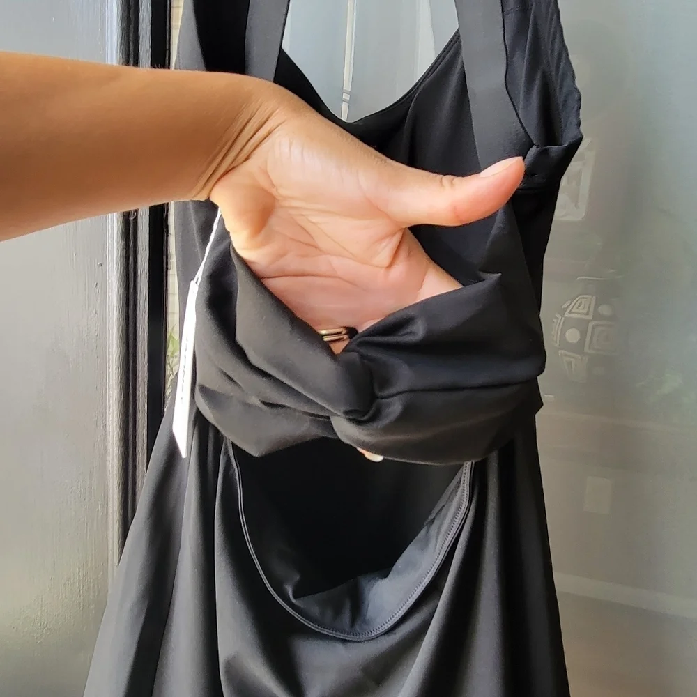 JAFINSY Tennis Golf Black Dress with Built in Shorts Bra Athletic Summer Large - Picture 6 of 10
